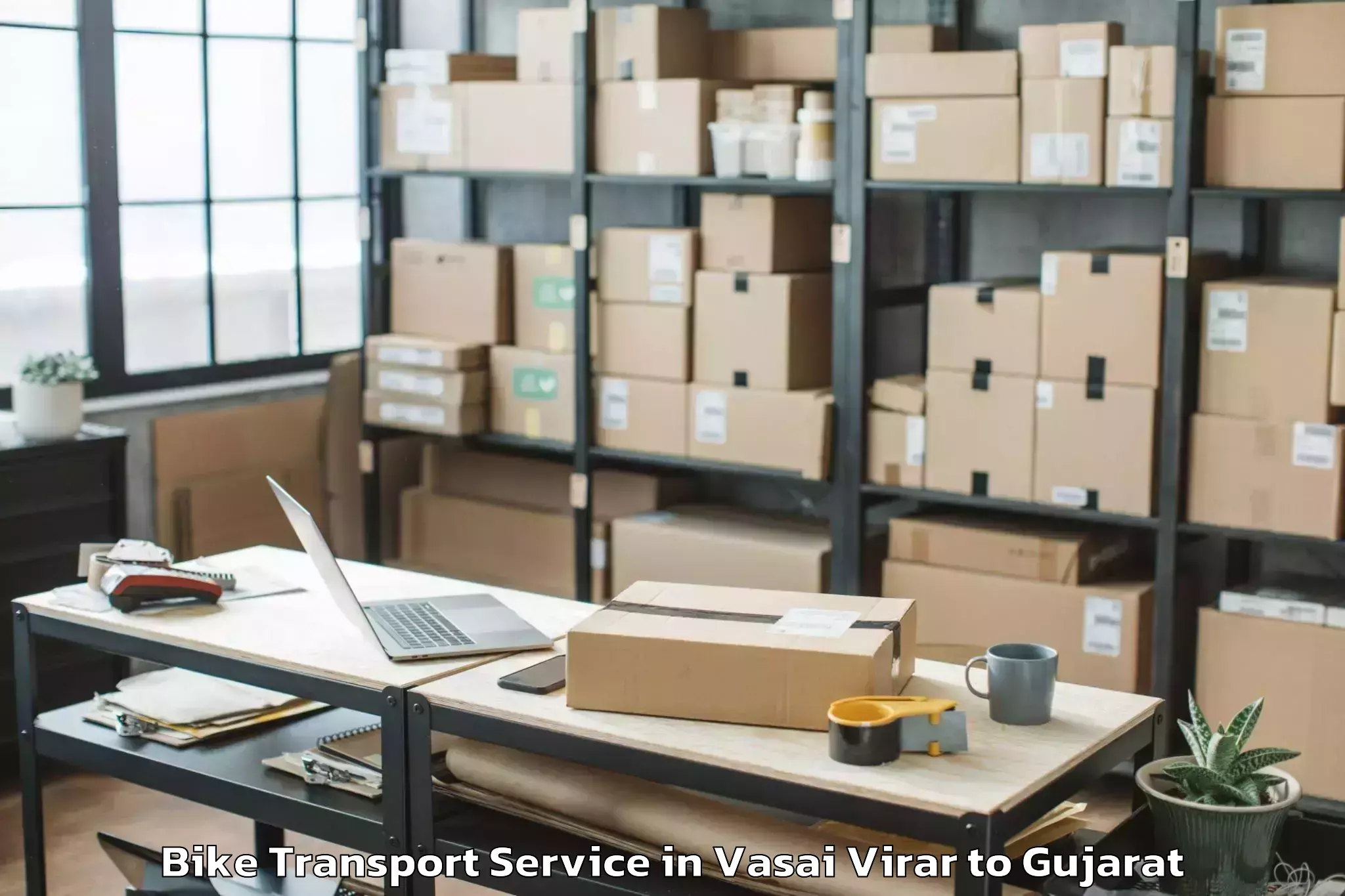 Book Vasai Virar to Lodhika Bike Transport Online